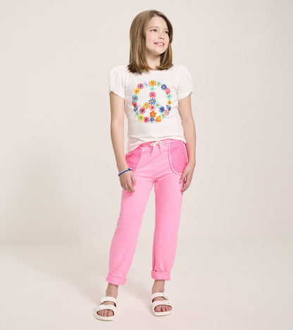 Girls Pink Neon Track Pants