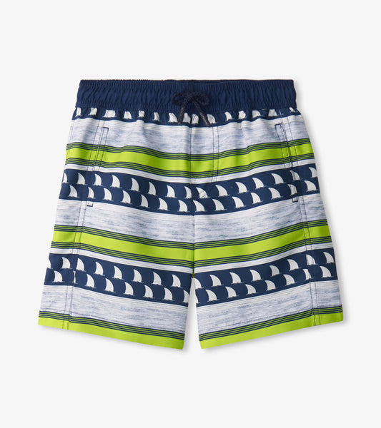 Boys Fins and Stripes Swim Trunks