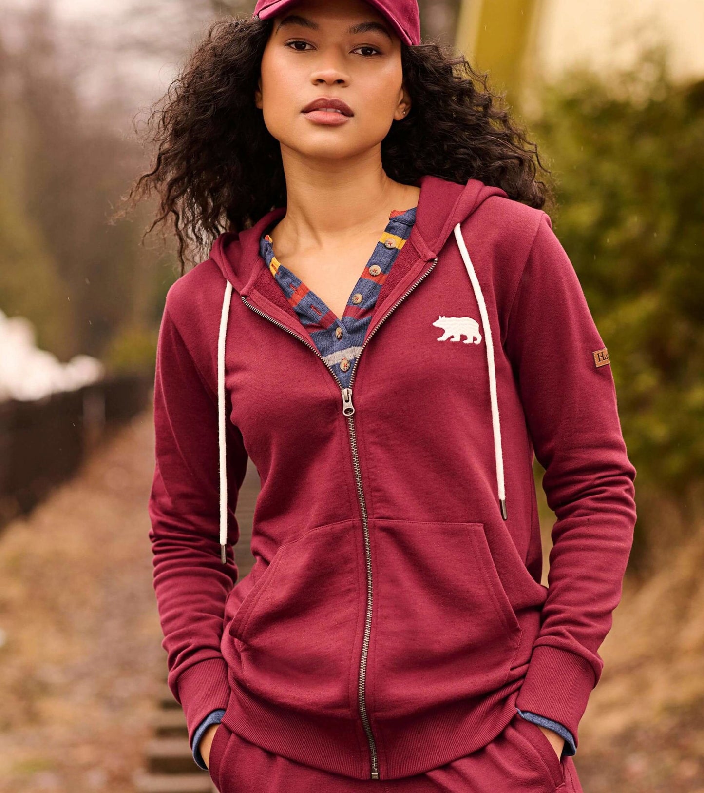 Maroon Bear Heritage Women's Full Zip Hoodie