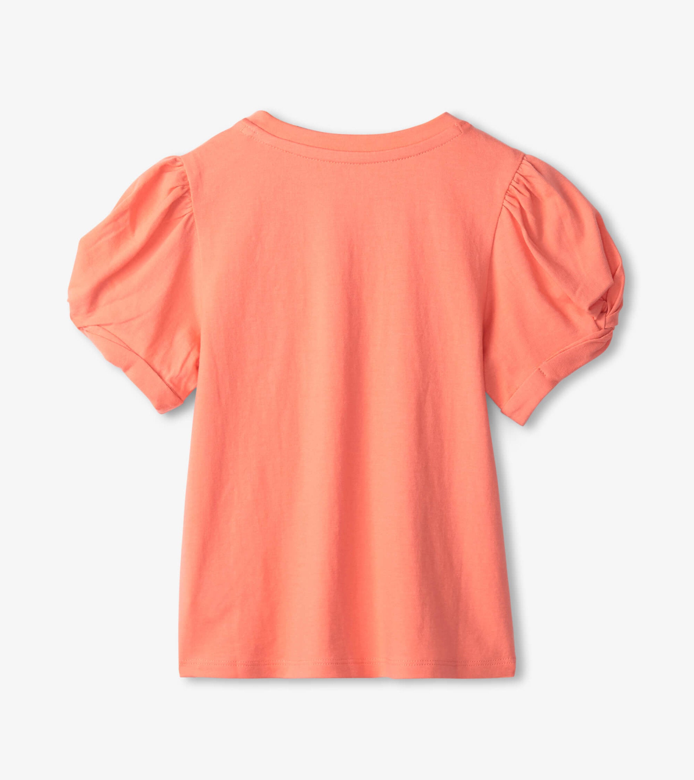 Girls Coral Twisted Sleeve Tee