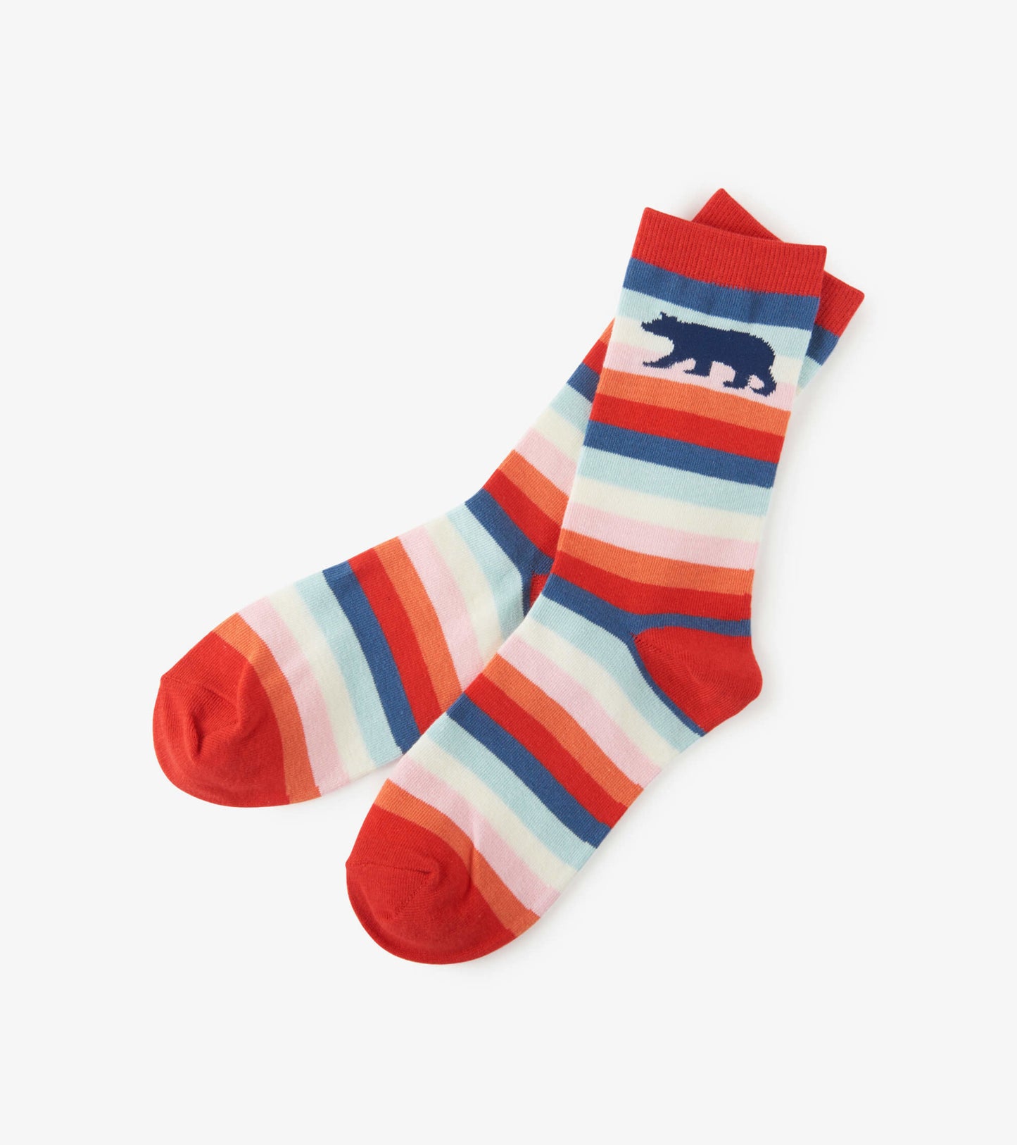 Cute Stripe Bears Women's Crew Socks