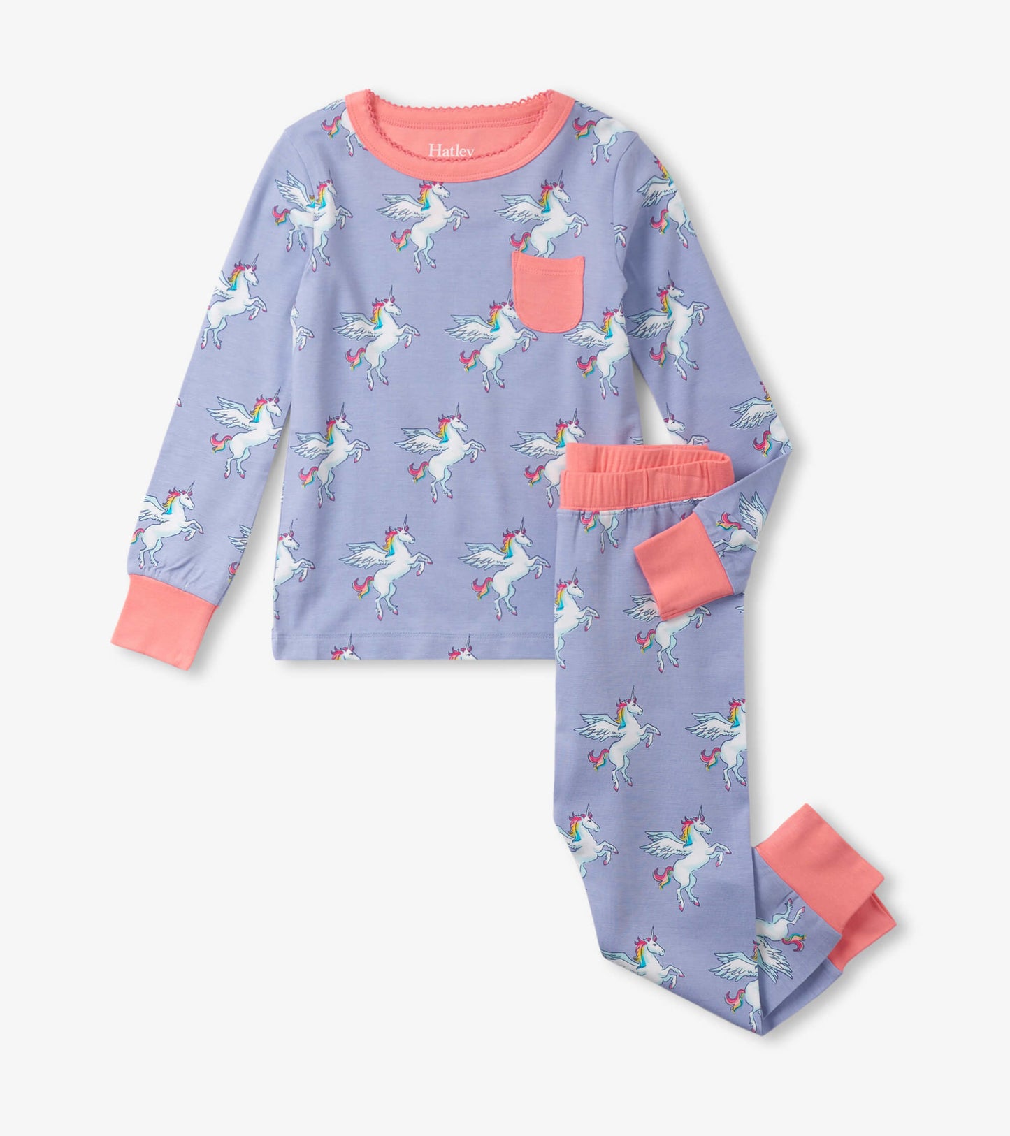 Girls Rainbow Unicorn Bamboo Pajama Set