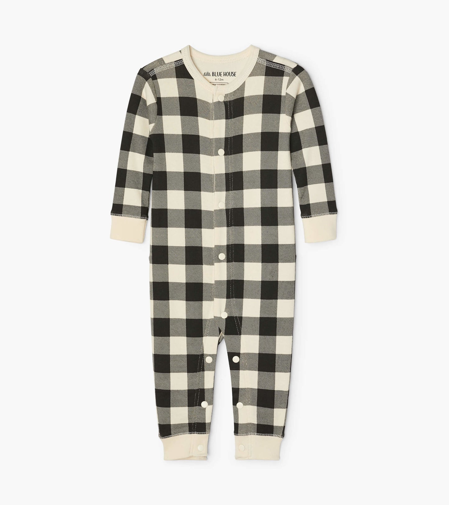 Cream Plaid baby union suit