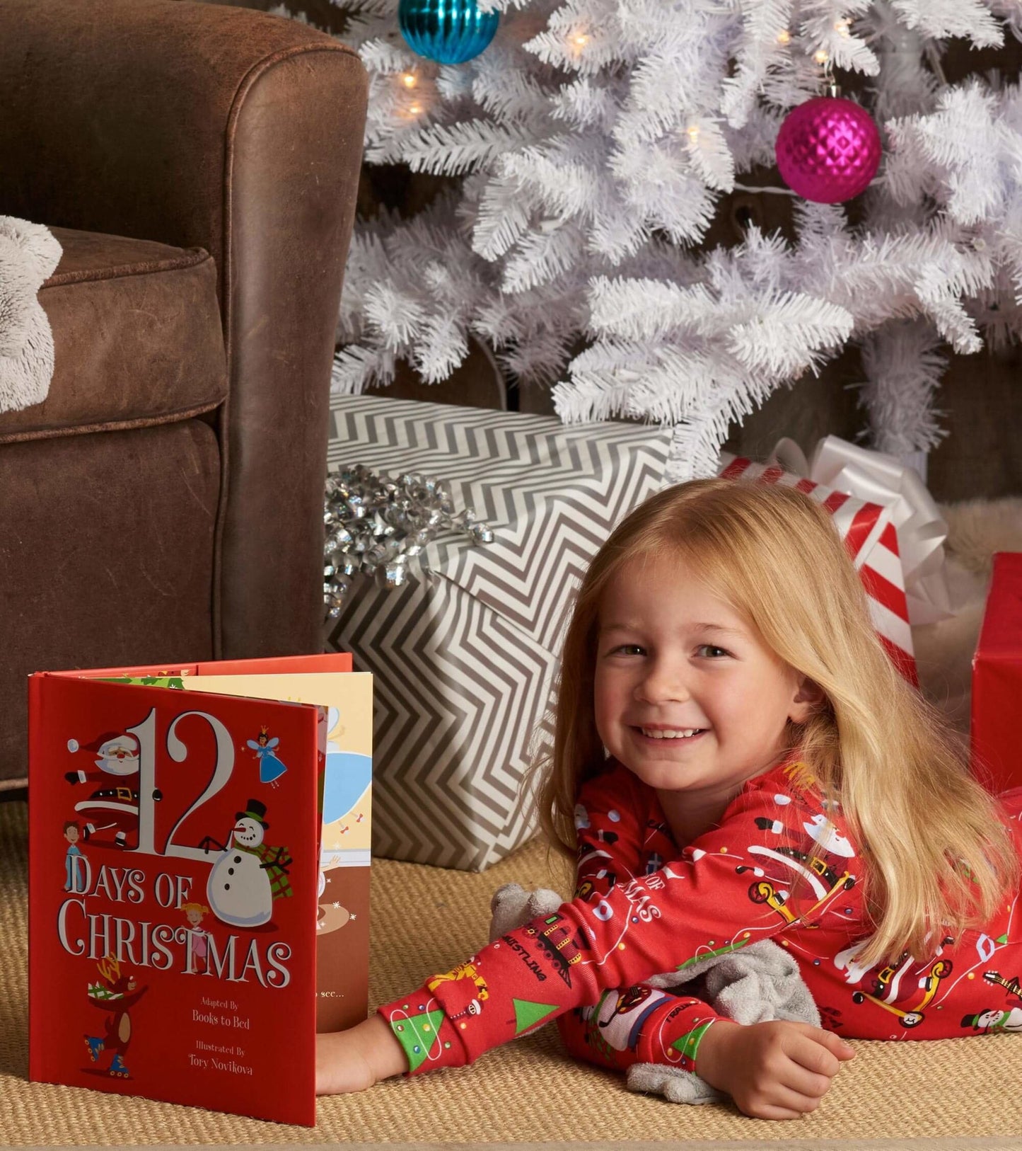 12 Days Of Christmas Book and Red Pajama Set