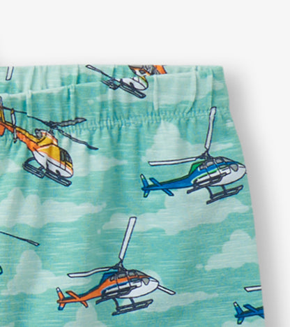 Boys Helicopters Short Pajama Set