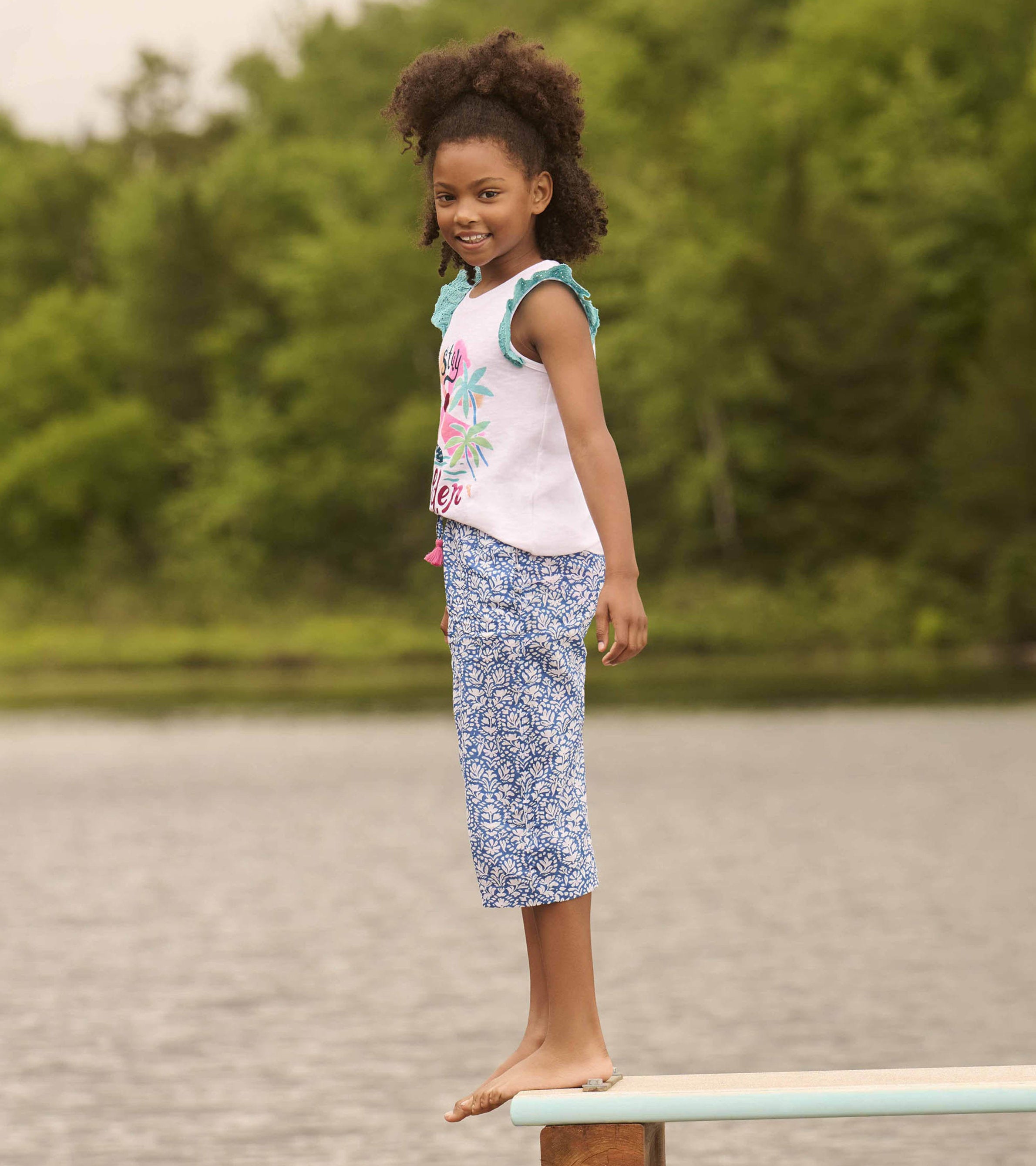 Girls Stay Golden Ruffle Sleeve Tank Top