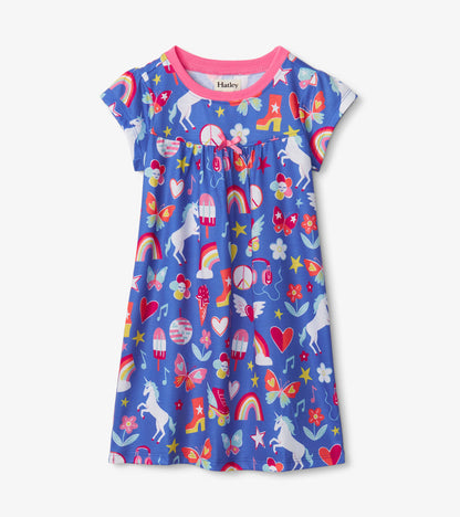 Groovy Doodle Short Sleeve Nightdress