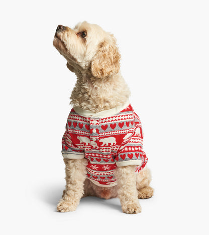 Fair Isle Bear Dog Pajama