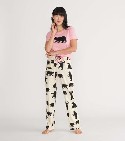 Bear on Pink Women's Pajama T-Shirt