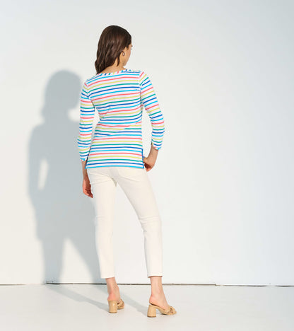 3/4 Sleeve Breton- Rainbow Stripes