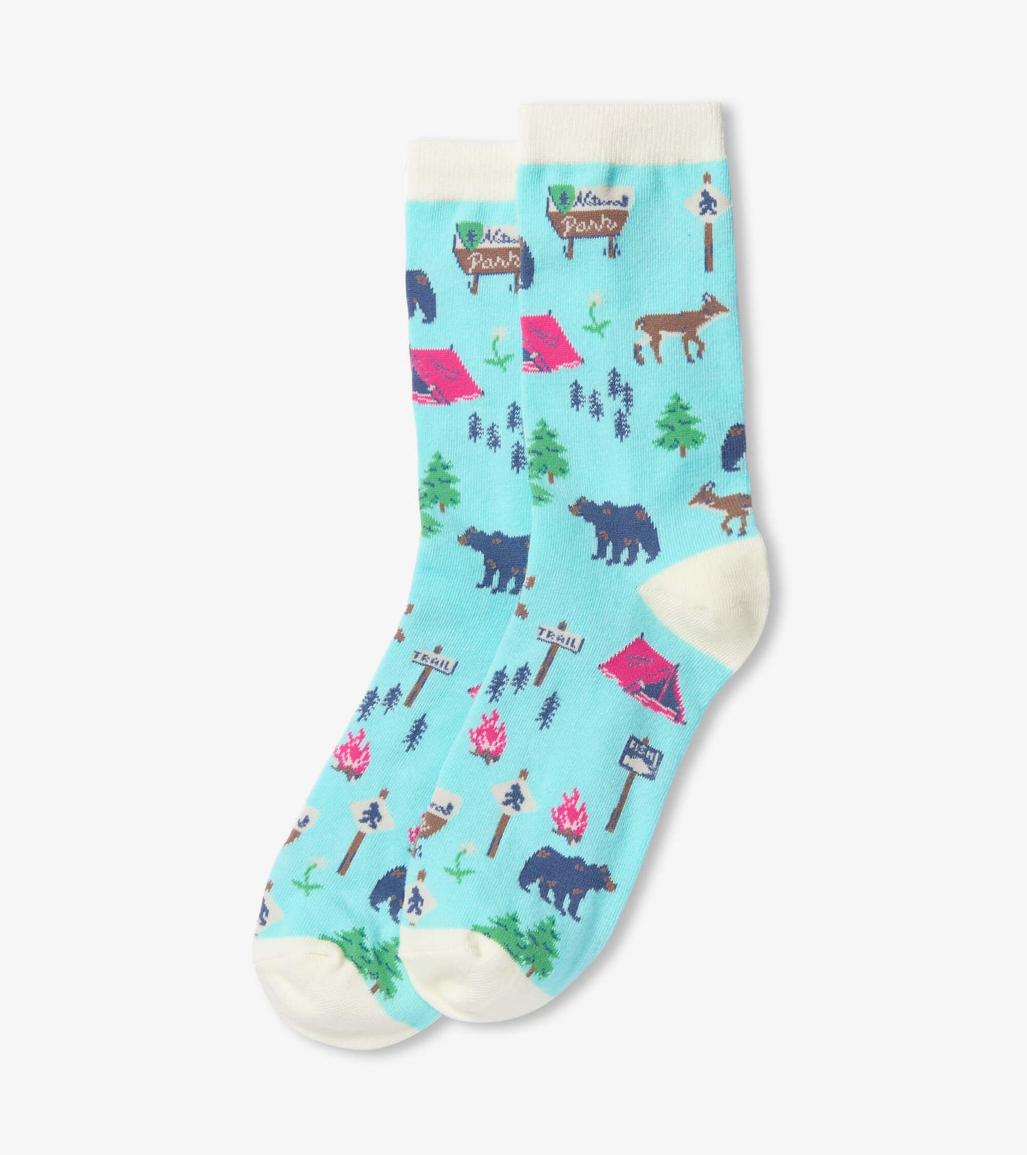 Teal Hiking Trail Women's Crew Socks