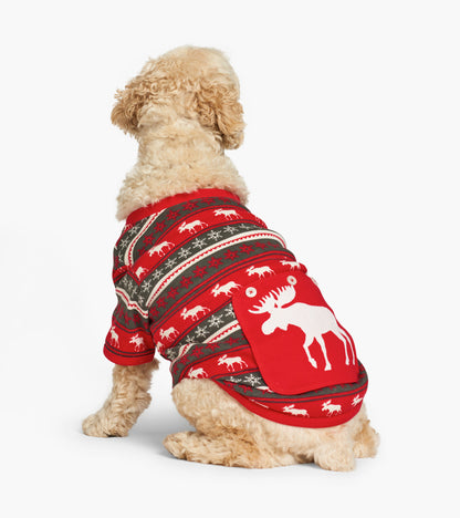 Fair Isle Moose Dog Pajama