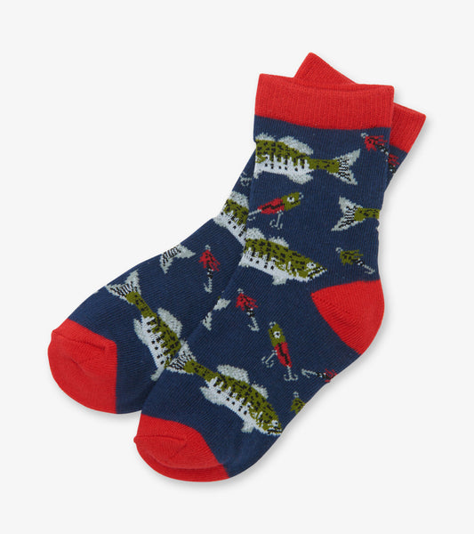 Gone Fishing Kids Crew Socks