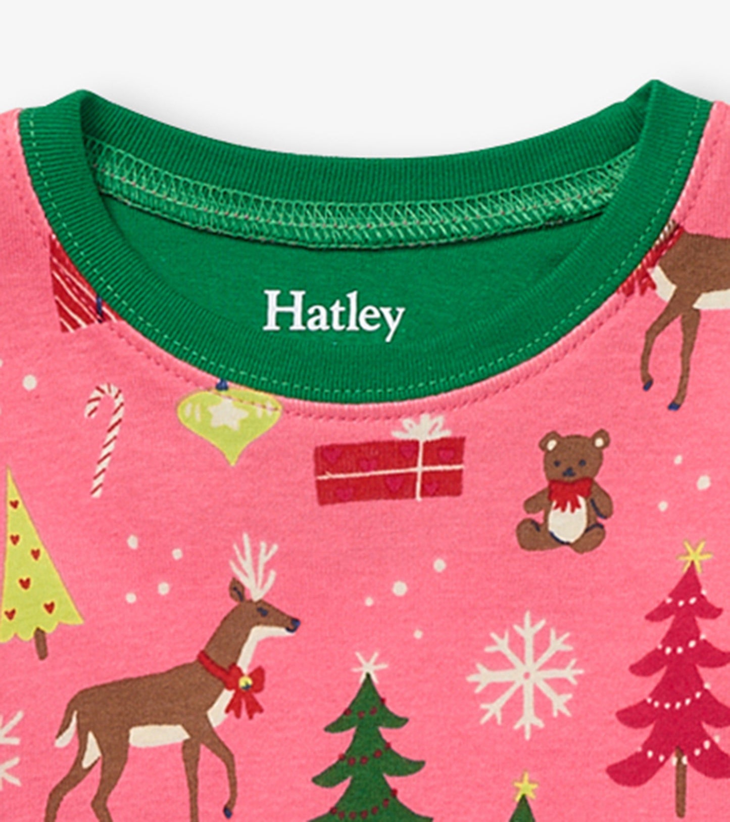 Pink Christmas Kids Organic Cotton Pajama Set