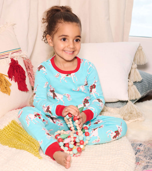 Christmas Unicorns Organic Cotton Pajama Set