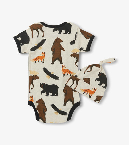 Wildlife Baby Bodysuit & Hat