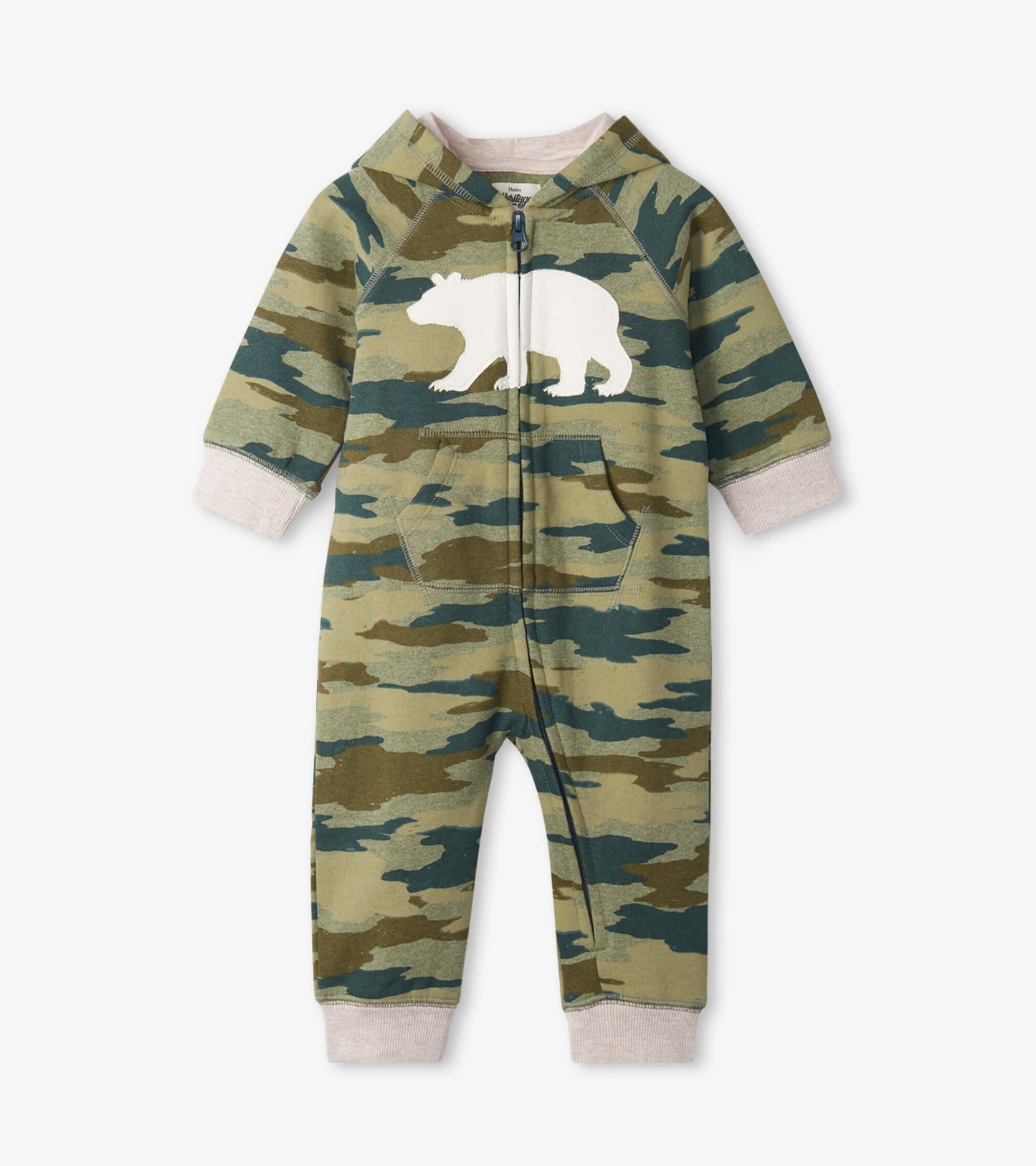 Camo Bear Heritage Full Zip Baby Romper