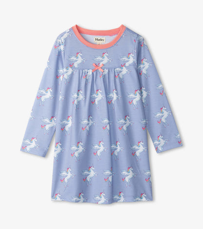 Girls Rainbow Unicorn Long Sleeve Nightgown