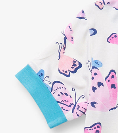 Girls Big Butterflies Bamboo Short Pajama Set