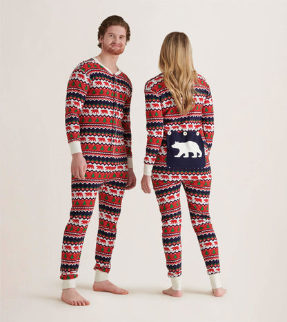 Adult Fair Isle Bear Onesie