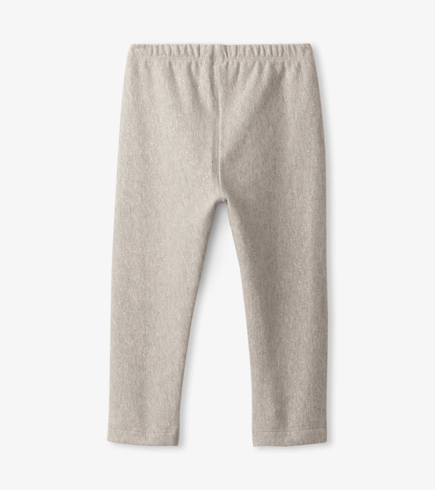 Light grey melange leggings with an elastic waistband, designed for comfort and flexibility in kids' wear.
