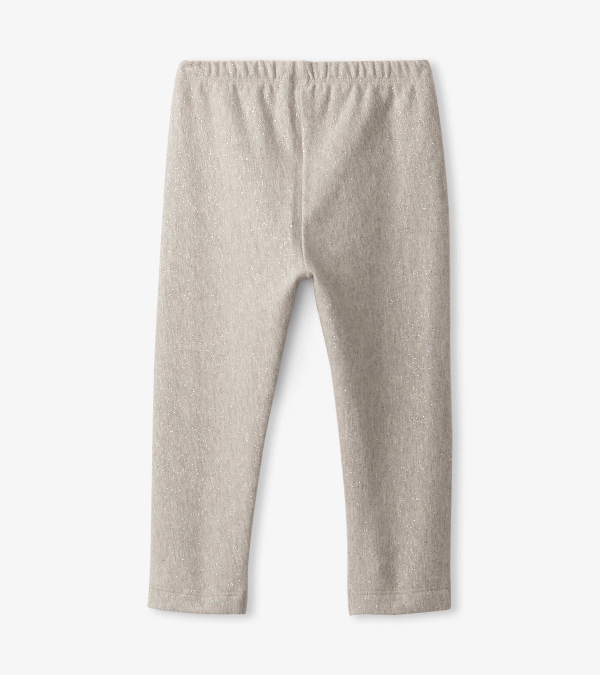 Light grey melange leggings with an elastic waistband, designed for comfort and flexibility in kids' wear.