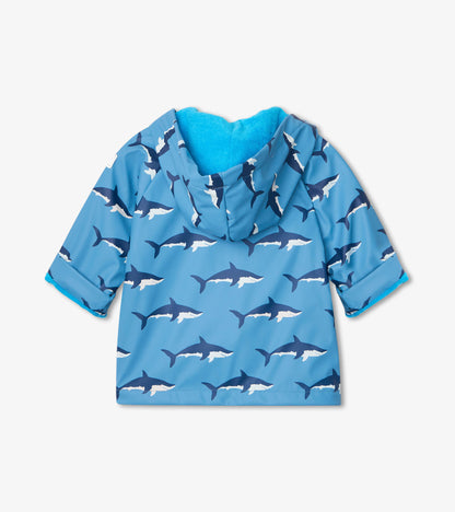 Swimming Sharks Colour Changing Baby Raincoat