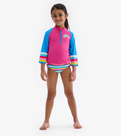 Rainbow Stripe Rashguard Set