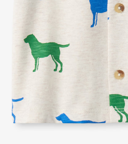 Baby & Toddler Boys Dog Silhouette Jersey Button Down