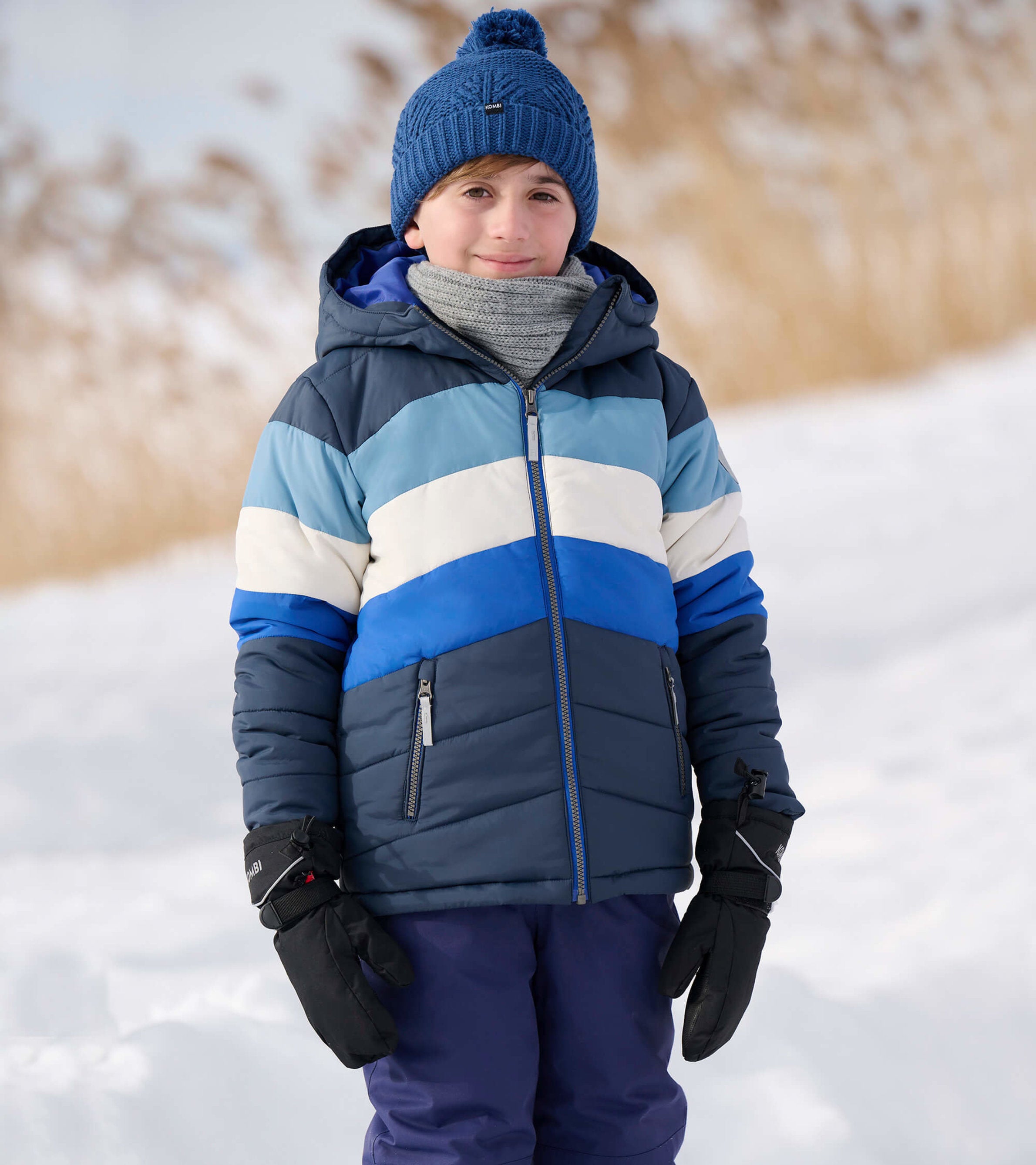 Black Blue Kids Puffer Jacket