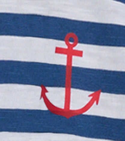 Women's Nautical Stripes Crew Neck T-Shirt Dress