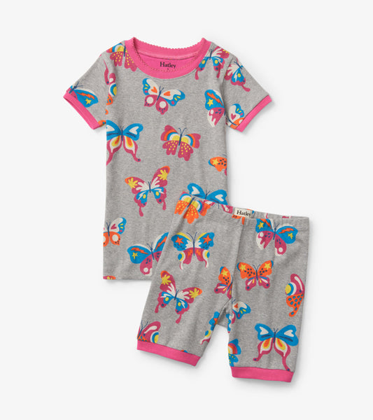 Doodle Butterflies  Short Pajama Set