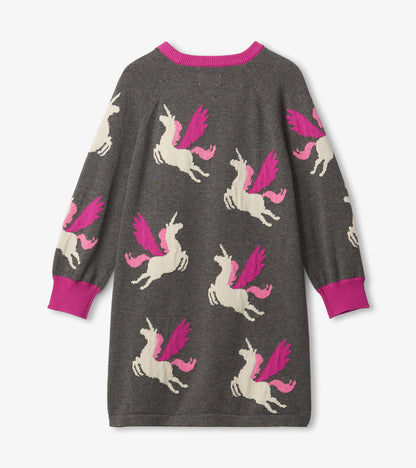 Girls Galactic Unicorn Flowy Sweater Dress