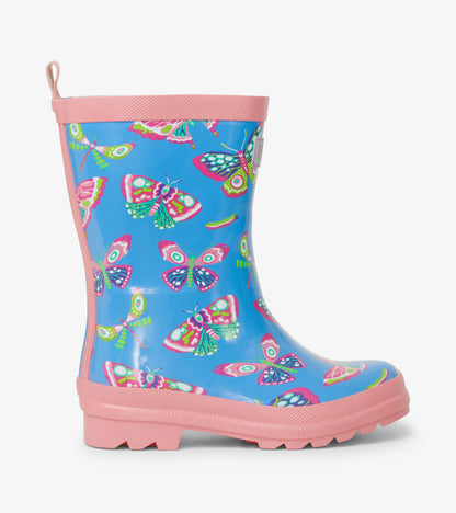 Botanical Butterflies Shiny Rain Boots