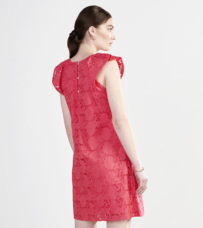 Kaia Eyelet Dress - Rouge Red