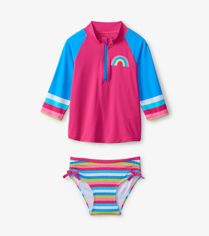 Rainbow Stripe Rashguard Set