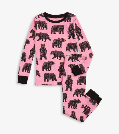 Pink Wild Bears Kids Pajama Set